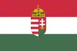Flag of the Kingdom of Hungary (coat of arms variant without supporters)