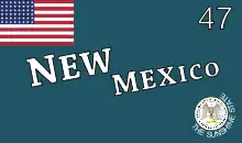 An early flag design for New Mexico, which shows a rare instance of the US flag as a canton