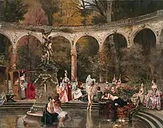 Court Ladies Bathing in the 18th Century (1888)