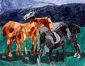 Horses, 1911, oil on canvas, 73.3 x 92.5 cm, Musée National d'Art Moderne, Centre Georges Pompidou, Paris. Published in the New York Times, New York, 16 February 1913, Page 121