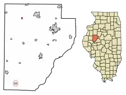 Location of Ellisville in Fulton County, Illinois.