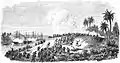 Taking the battery of Curuzú (3 September) by the Brazilian 2nd Army Corps, under the command of lientenant-general Viscount of Porto Alegre (according to a sketch of Mr. Paranhos).