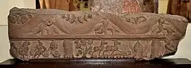 Garland bearers and Romaka Jataka (25-50 CE), Mathura Museum