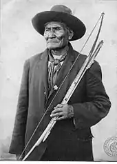 Geronimo (Apache), military leader, born in Arizona, died in Oklahoma.