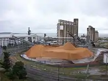 Image 31Storage Silos on the Gladstone waterfront, an industrial area in the water catchment area (from Environmental threats to the Great Barrier Reef)
