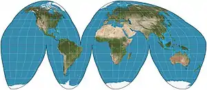 Image 1The Goode homolosine projection is a pseudocylindrical, equal-area, composite map projection used for world maps.