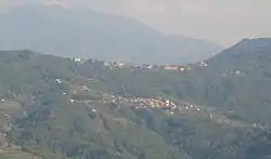 View of Gorga with (above) Piano del Rosario,the upper quarter of Stio