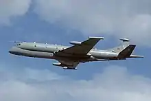 Image 39A Hawker Siddeley Nimrod MR2 (HS 801), built at Woodford (former Avro) and designed in Manchester in the mid-1960s, with XV148 (former Comet 4C) making its first flight on 23 May 1967, flying from Chester (Broughton, which had built many de Havilland fighter jet aircraft) to Woodford; 49 Nimrods were made for the RAF, entering service with 201 Sqn on 6 November 1970, serving until March 2010 with 38 Sqn  (from North West England)