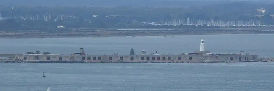 Image 23Hurst Castle seen from The Needles (from Portal:Hampshire/Selected pictures)