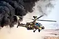 An AH-64D Apache Longbow Sharaf of 113 Squadron "Hornet" during an exercise