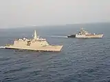 INS Sumedha (P58) and Kulish (P63) enroute to Bangladesh.