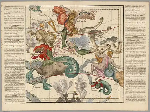 Image 20Ignace-Gaston PardiesMap credit: Ignace-Gaston PardiesIgnace-Gaston Pardies (1636–1673) was a French Catholic priest and scientist. His celestial atlas, entitled Globi coelestis in tabulas planas redacti descriptio, comprised six charts of the night sky and was first published in 1674. The atlas uses a gnomonic projection so that the plates make up a cube of the celestial sphere. The constellation figures are drawn from Uranometria, but were carefully reworked and adapted to a broader view of the sky. This is the second plate from a 1693 edition of Pardies's atlas, featuring constellations including Pegasus and Andromeda, visible in the northern sky.More selected pictures