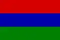 Incorrect flag of the Republic of Karelia with a dark blue stripe, used by some of the ministries