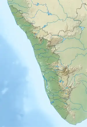 Location of Vynthala lake within Kerala