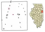 Location of Crescent City in Iroquois County, Illinois