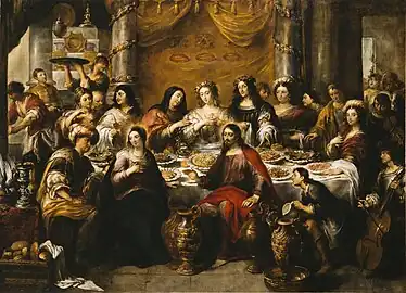The Wedding at Cana, Jesus blesses the water