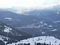 Town of Jasper from Eagle Ridge Quad Chair at Marmot Basin