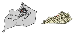 Location of Windy Hills in Jefferson County, Kentucky