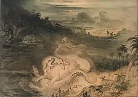The Country of the Iguanodon (1837). Watercolour on paper, 30.2 x  42.4 cm. Museum of New Zealand Te Papa Tongarewa, Wellington