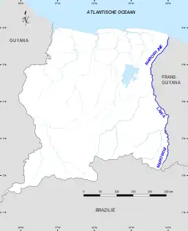 Map of the Marowijne River