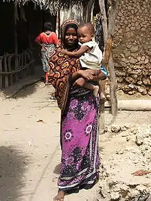 Image 1A woman in Kenya wearing kanga (from Culture of Africa)