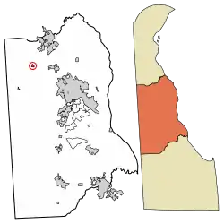 Location of Kenton in Kent County, Delaware.