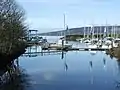 The furthest downstream bridge on the river