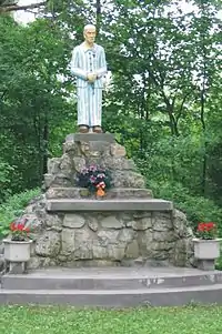 Image 3A monument to Fr. Maximilian Kolbe, among the estimated 3,000 members (18%) of the Polish clergy who were killed by the Nazis; of these, 1,992 died in concentration camps. (from Vatican City during World War II)