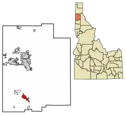 Location of Harrison in Kootenai County, Idaho.