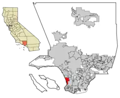 Location of Beach Cities (Hermosa Beach, Manhattan Beach, and  Redondo Beach) in Los Angeles County, California