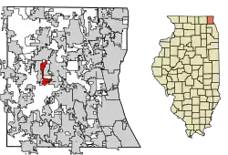 Location of Round Lake Park in Lake County, Illinois.