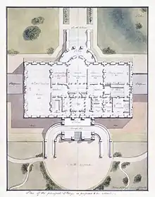 Image 20Site and principle storey plan of the White House, Washington DC (from Portal:Architecture/Civic building images)