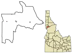 Location of Winchester in Lewis County, Idaho.