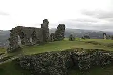 The interior of Dinas Brân