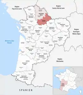 Location within the region Nouvelle-Aquitaine