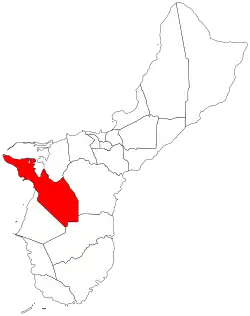 Location of Santa Rita within the Territory of Guam.