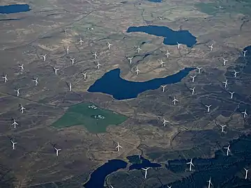 Image 24An aerial view of Whitelee Wind Farm, the largest onshore wind farm in the UK and second-largest in Europe (from Wind farm)