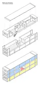 Axonometric view of a typical unit in the Unité d'Habitation