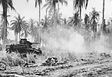 Image 23Australian light tanks and infantry in action at Buna (from Military history of Australia during World War II)