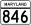 Maryland Route 846 marker