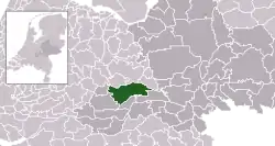 Highlighted position of Buren in a municipal map of Gelderland