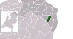 Highlighted position of Pekela in a municipal map of Groningen