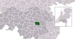 Highlighted position of Laarbeek in a municipal map of North Brabant