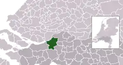 Highlighted position of Drimmelen in a municipal map of North Brabant