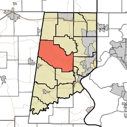 Location of Manchester Township in Dearborn County