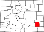 Map of Colorado highlighting Bent County