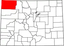Map of Colorado highlighting Moffat County