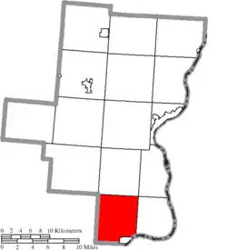 Location of Guyan Township in Gallia County