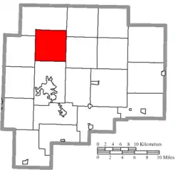 Location of Liberty Township in Guernsey County