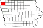 State map highlighting Sioux County